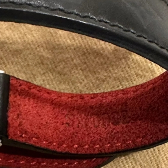 Louis Vuitton Black Leather & Stainless Steel "Wish" Cuff Bracelet Auth/ ❤️ - Picture 10 of 10